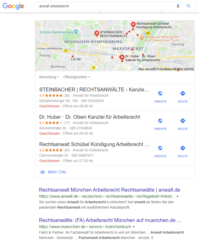 Google Anwalt Arbeitsrecht